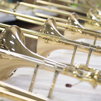 Bach trombones on a table