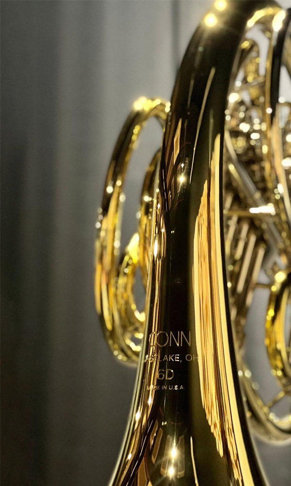 Engraving on a Conn french horn