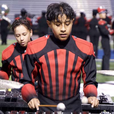 Marchers preforming on vibraphone
