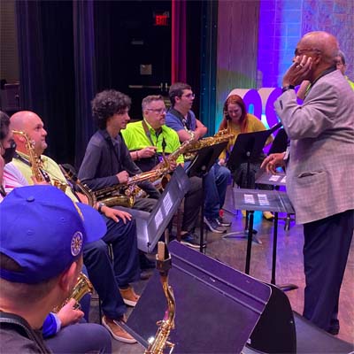 Educators on the CSI performing stage