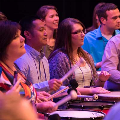 Students attending a CSI event