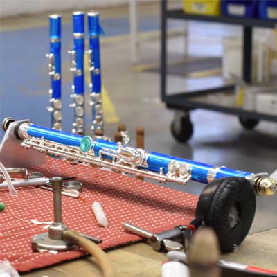Flutes being constructed