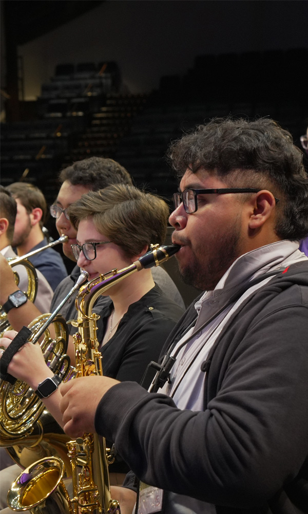 Student orchestra performing