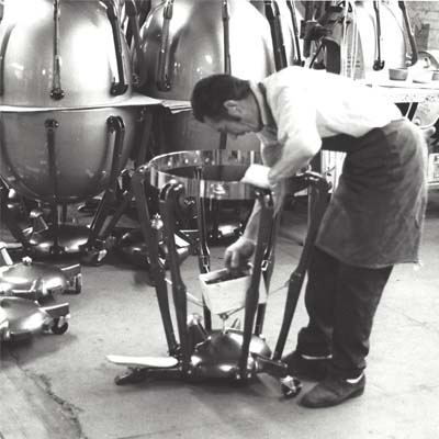 Historic image of Ludwig timpani at factory