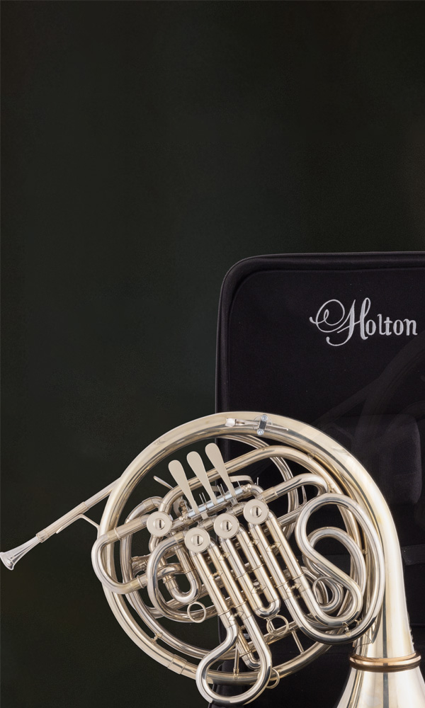Closeup of a Holton horn.