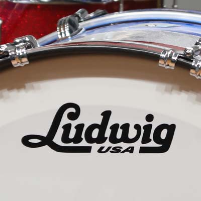 The Ludwig Logo on a Drum Kit