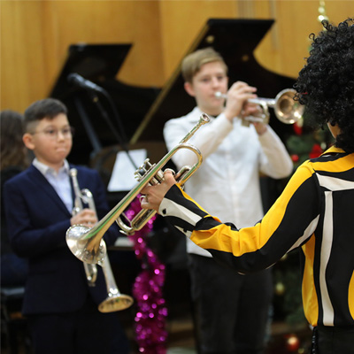 Woman teaching a class