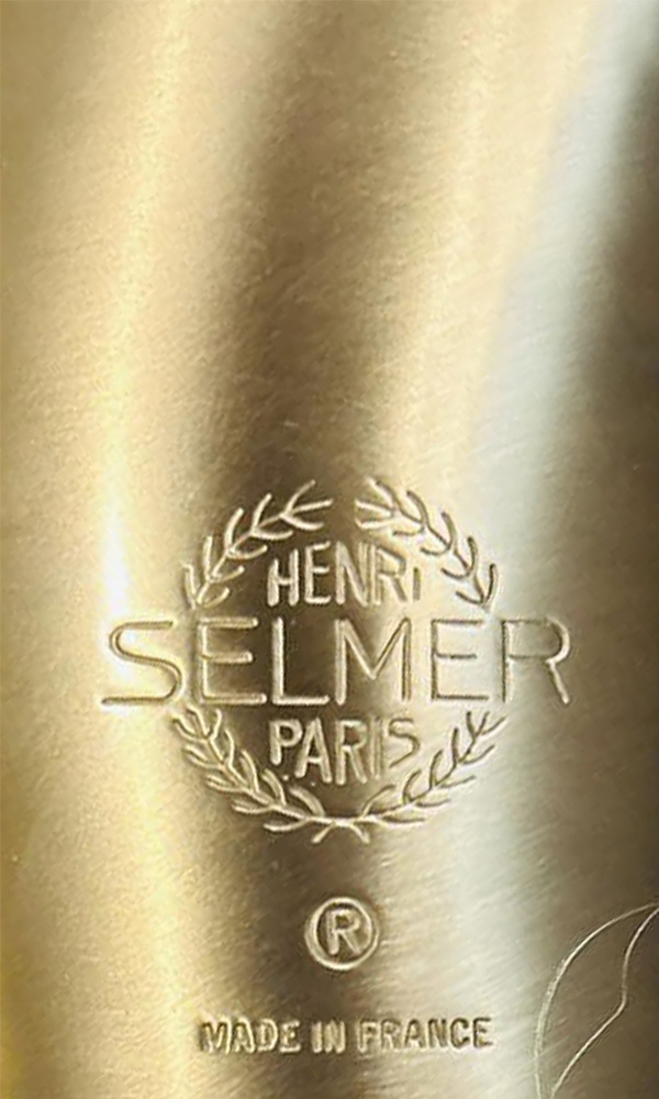 Henri Selmer Paris brass engraving