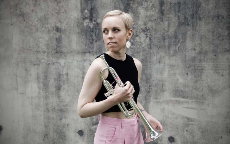 Tine Thing Helseth holding a trumpet