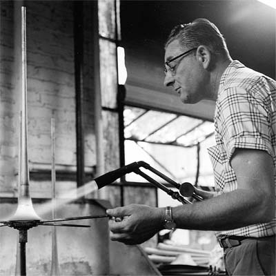 Employee torching a bell